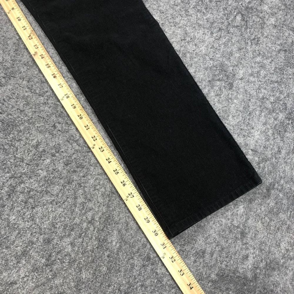Lauren Jeans Co Corduroy Pants Womens 12 Black Straight Stretch Classic Casual